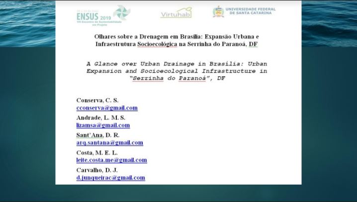 olhares sobre a drenagem em Brasília Expansão Urbana e Infraestrutura Sociológica na Serrinha do Paranoá DF